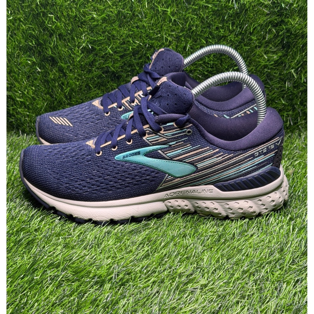 Brooks Adrenaline GTS 19 Womens Running Shoes Navy Teal 1202841B450 Size 9